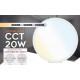 Downlight panel LED Redondo 230mm Blanco 20W CCT, Corte ajustable 50 a 205mm